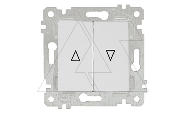 Rita - Выключатель для управления рольставнями, пруж. зажимы, белый