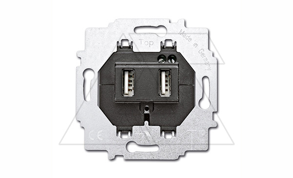 Basic 55 - Розетка 2хUSB (лицевая накладка для акустических и 2xUSB розеток заказывается отдельно)