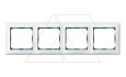 Valena - Рамка 4 поста, белая/кристалл от интернет-магазина amperkin.by