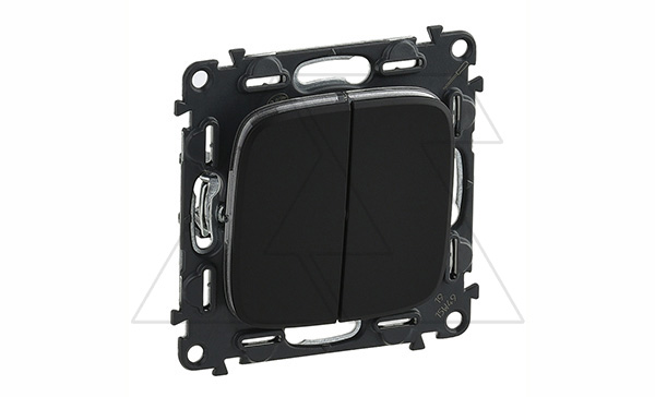 Valena Allure - Переключатель на 2 направления двухклавишный, антрацит (инд. упаковка)