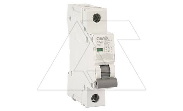 Авт. выключатель GYM8-1P-20B, 1P, 20A, хар-ка B, 4,5kA, 1M