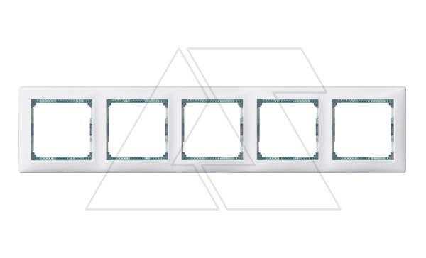 Valena - Рамка 5 постов, белая/кристалл