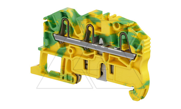 Клемма ZK2.5-PE-3P/5,2 пружинный зажим, для заземления, 3 контакта, 300А/1с, ж./зеленый