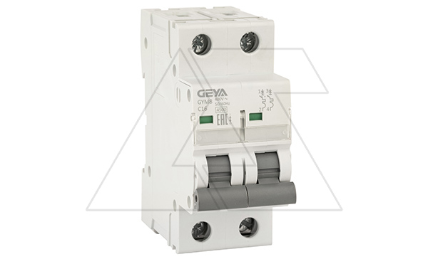 Авт. выключатель GYM8-2P-16C, 2P, 16A, хар-ка C, 4,5kA, 2M, без подкл. AU8, AL8.