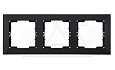 Candela - Рамка 3 поста, к механизмам серии 21, горизонтальный монтаж, черный мат от интернет-магазина amperkin.by