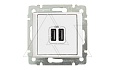 Valena - Розетка с 2-мя коннекторами USB Type A, белая (инд. упаковка) от интернет-магазина amperkin.by