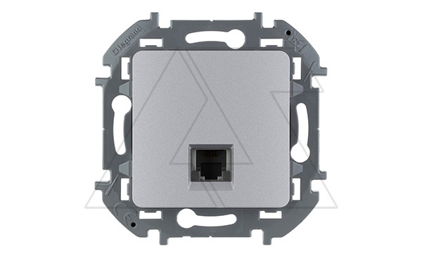 Inspiria - Розетка телефонная 1хRJ-11 4 конт. (алюминий)