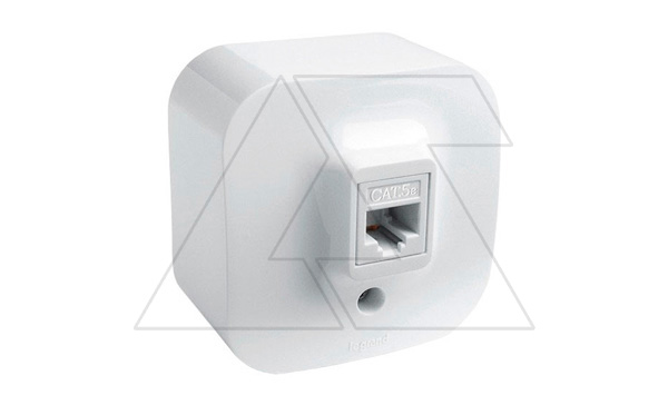 Quteo - Розетка RJ-45 5E UTP, накладной монтаж, белая