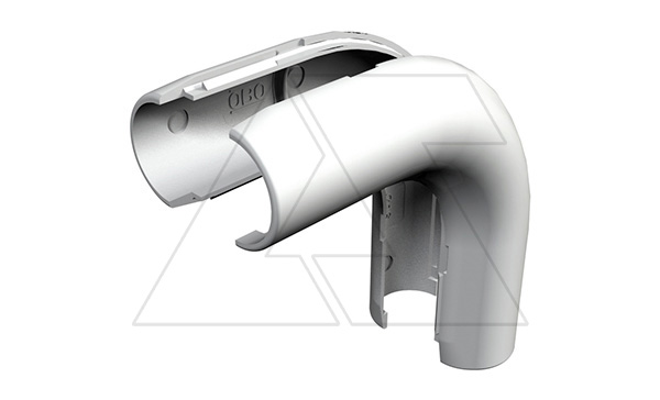 Угол 3953 B M32 LGR трубы Quick-Pipe 90° разъемный, IP44, наружн. Ø38,7мм, серый, ПВХ