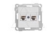 Rita - Розетка 2хRJ-45 кат. 5e UTP, белый от интернет-магазина amperkin.by