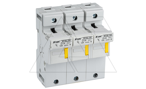 Держатель вставок плавких цилиндр., 3P, 125A, 690VAC, 22x58mm, 6M
