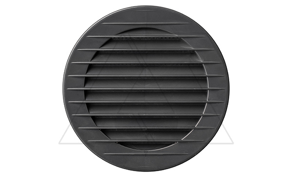 Решетка вентиляционная с сеткой круглая для отверстия Ø125мм, внешний Ø148мм, пластик, графит