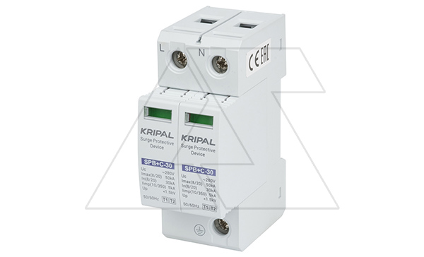 Разрядник SPB+C5/30/280-440V/2P, 2P, In=30kA(8/20µs), класс B+C, 2M