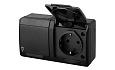 HERMES - Розетка 2x2P+E, 16A/250V, с крышкой, IP44, черный от интернет-магазина amperkin.by