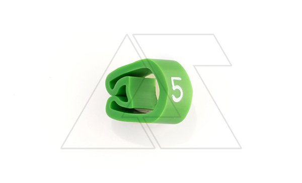 Маркер кольцевой RMS-01 59545-5, D кабеля 1,3-3mm, 0,35-1mm2, символ "5", PVC, зеленый (упак. 1000шт.)