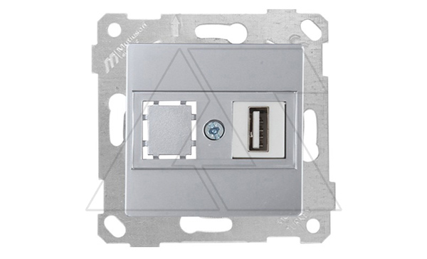 Rita - Розетка 1xUSB Type A, для передачи данных, нерж. сталь