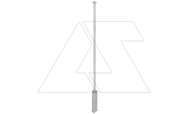Колонна Snap-On 3,35m, основание 0,68m на 4 секции, корпус и крышка из алюминия, цвет алюминий