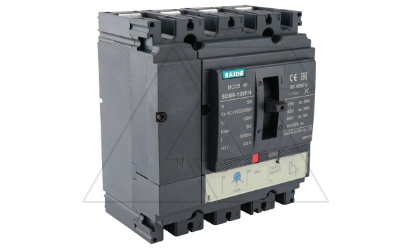 Авт. выключатель SDM6-100F 4P, In=63A, TMD, Ir=0.8_1In, Ii=10In, Icu/Ics=36kA/400V