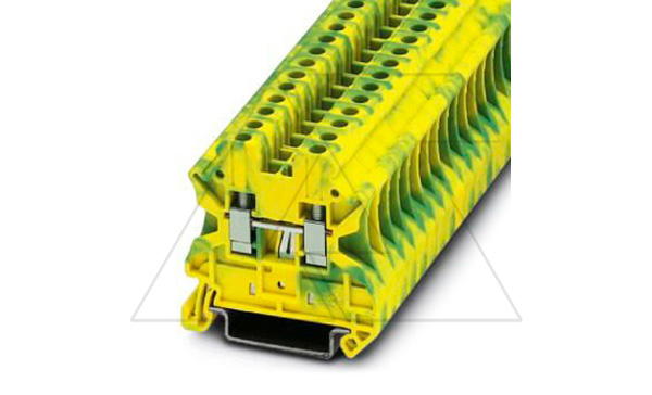 Клемма защитного проводника UT 4-PE /6,2mm, винтовая, 2 присоед., 4(max 6)mm2, желто-зеленая