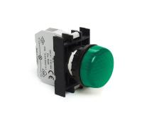 B-X-Ba9S-G-IP50 Сигнальная арматура зеленая пластиковая с блок контактом подсветки B3 без светодиода