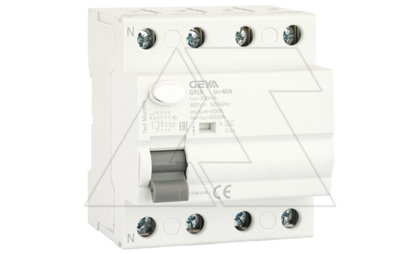 УЗО GYL9-4P-40A-300mA, 4P, 40A, 6 kA, 300mA, тип A, 4M