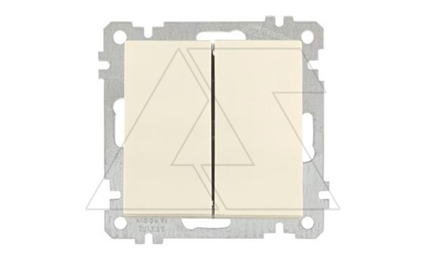 21 - Выключатель двухклавишный, пруж. зажимы, сл.кость