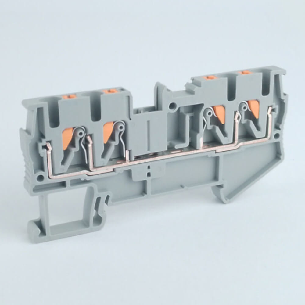 FJT-201-2,5G/2x2 Клемма серая проходная , пружинные зажимы, 24A