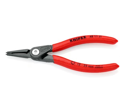 Щипцы прецизионные для внутренних стопорных колец, прямые губки, L-140 мм, Cr-V, чёрные, (KNIPEX)