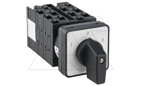 Переключатель UKT0-6-8362/E, 6P, 20A, тип 1-0-2, 6NO на 1_2, на дверь, фронт IP65