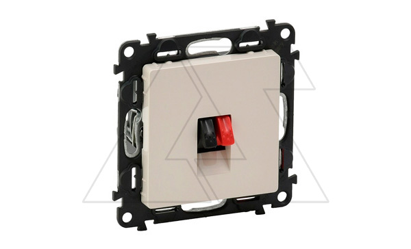 Valena Life - Розетка одиночная для акустических систем с пружинными зажимами, сл.кость (инд.упак)