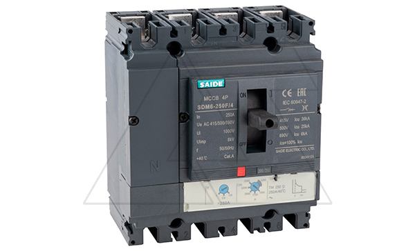 Авт. выключатель SDM6-250F 4P, In=250A, TMA Ir=0.8_1In, Ii=5_10In, Icu/Ics=36kA/400V