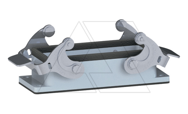 Корпус разъема, размер H16B, приборный, с фиксатором, металл, IP65, RAL 7037
