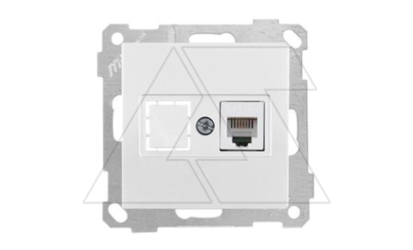 21 - Розетка телефонная 1хRJ-12, белый