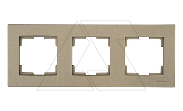 Rita - Рамка 3 поста, горизонтальный монтаж, антрацит