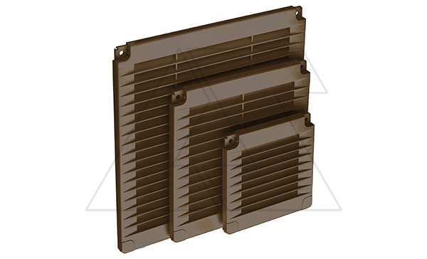 Решетка вентиляционная  с заглушками квадратная 100х100мм, отверстие 70x70мм, пластик, серый