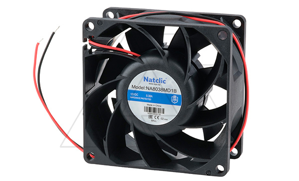 Вентилятор осевой NA, 80x80x38мм, 12VDC, 97,2м3/ч, 0,38Вт, 4200об/мин, 47дБА, подшипник качения