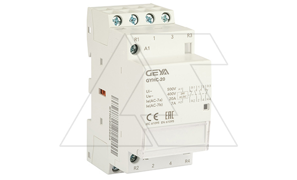Контактор модульный GYHC-4P, 20A, 2NO+2NC, 24VAC/DC, 2M