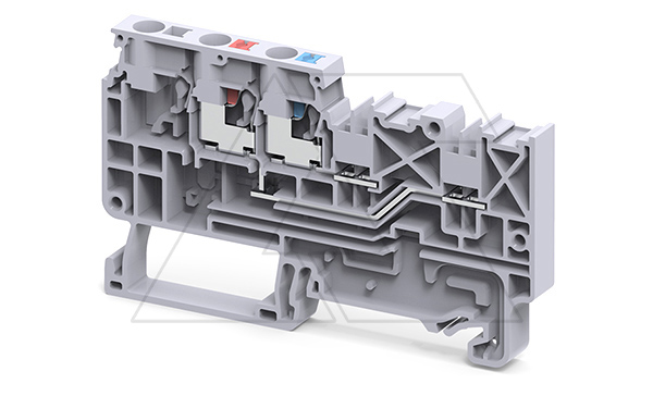 Клемма подвода питания CPPT2.5/3 /7x79,8mm, push-in, 2 присоед., 2,5(max 4)mm2, 20A, 250V, серая