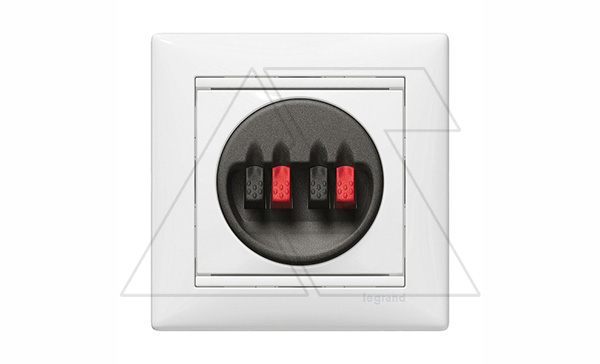 Valena - Розетка для динамиков, белая (инд. упаковка)