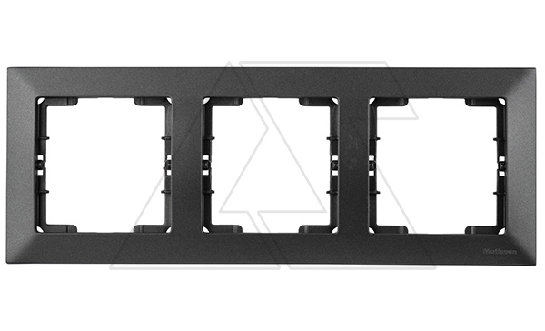 Candela - Рамка 3 поста, к механизмам серии 21, горизонтальный монтаж, дымчатый