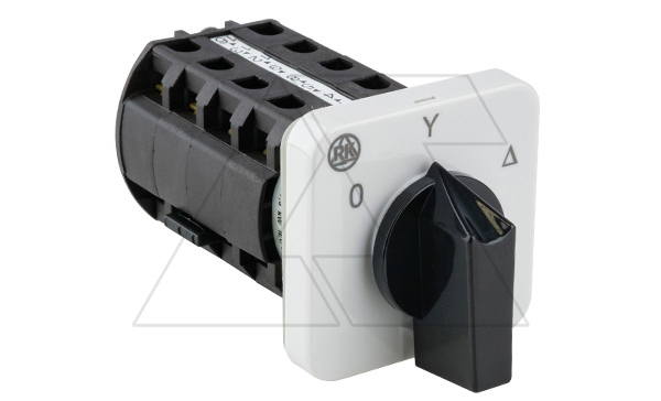 Переключатель BS 25 12 U, тип 0-Y-D (0-звезда-треугольник), 25А, 7.5kW(400VAC по АС-3) на дверь, фронт IP40