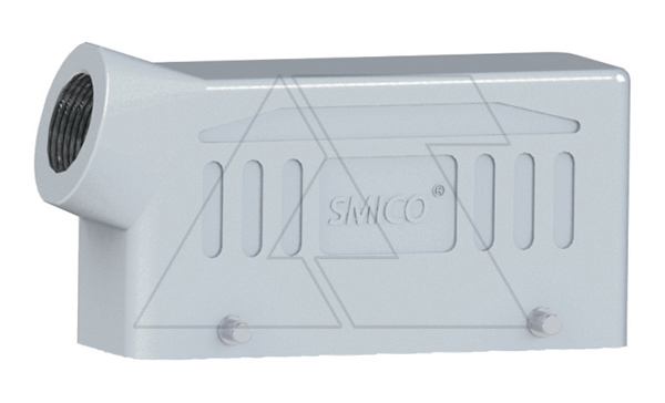 Корпус разъема, размер H24B, кабельный, угловой ввод M25, металл, IP65, RAL 7037