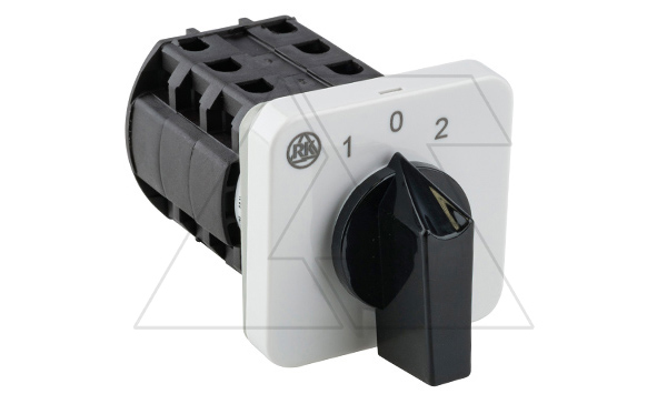 Переключатель BS 16 15394 U, 3P, 20A, тип 2→0←1, 3NO на 2 и 1, 1NO замкнут в 0_1 и 0_2, на дверь, фронт IP40