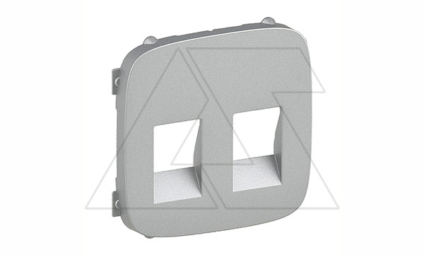 Valena Allure - Лицевая панель для аудиорозетки с пружинными зажимами двойной, алюминий