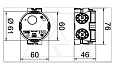 Подрозетник UG 46 одиночный, 650°С, Ø64мм, h=46мм, для спл. стен, без винтов, черный, полипропилен от интернет-магазина amperkin.by
