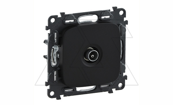 Valena Allure - Розетка TV простая 2400MHz, антрацит (инд. упаковка)