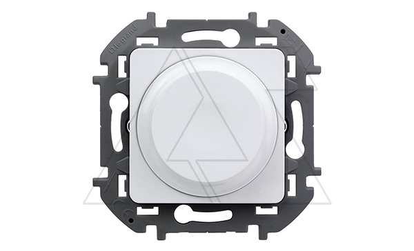 Inspiria - Светорегулятор поворотно-нажимной универсальный, 5–75 Вт для LED-ламп, 5–300 Вт для ламп накаливания (белый)