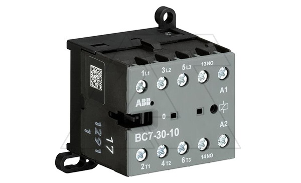 Мини-контактор BC7-30-10-01 24VDC, 3NO 12A(20A-AC1) 5.5kW, всп.контакт 1NO (4A-AC15)