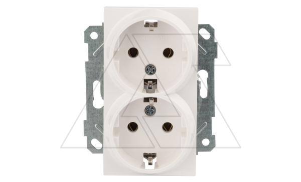Rita - Розетка двойная 2x2P+E, белый