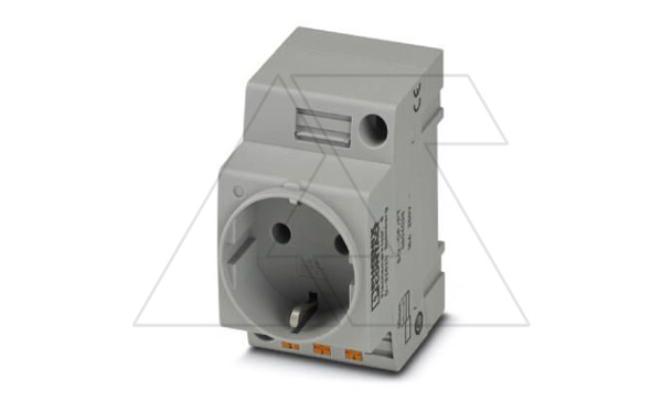Розетка EO-CF/PT стандартная, push-in зажимы, монтаж DIN-рейка / прямой, 16A, 250VAC, серая